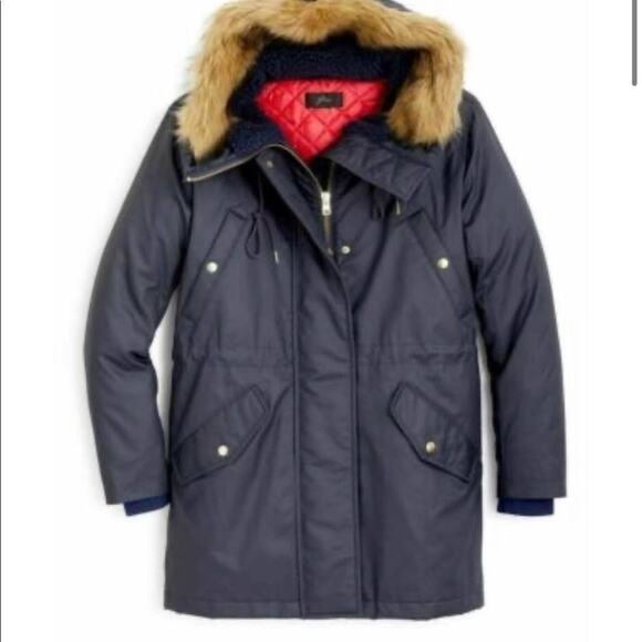 J. Crew Perfect Winter Parka in Navy. - Picture 3 of 11